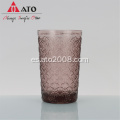 Copias de vidrio de vaso en relieve de 350 ml de café en relieve